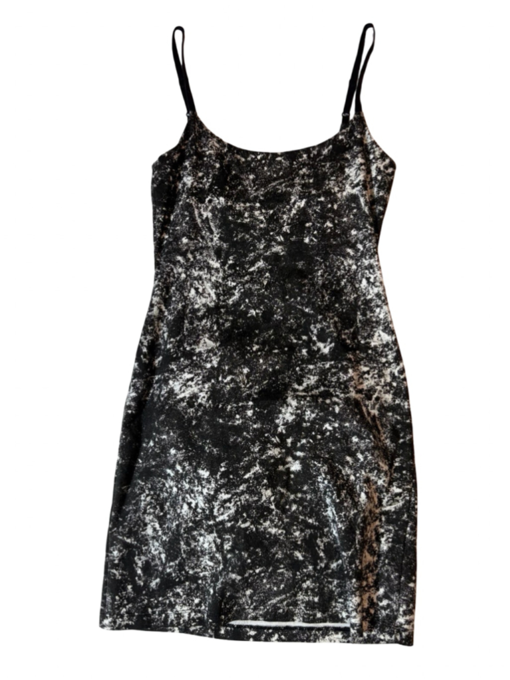 Vintage Betsey Johnson Collection Black White Abstract Bodycon Mini Dress